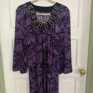 Black and Purple Geometric dress